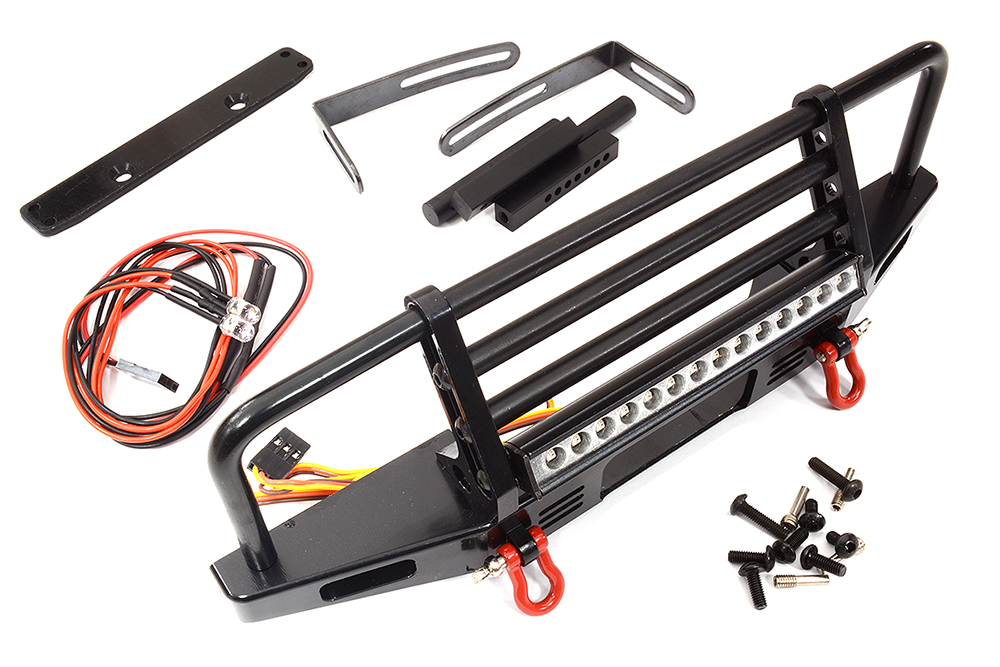 C32146 Realistic Front Metal Bumper w/ LED Light for 1/10 Crawler - Image 1