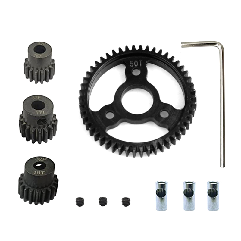 C32162 Steel 32 Pitch 50T Spur+15+17+19T Pinion Set w/5mm for Most Traxxas 1/10 4X4 - Image 1