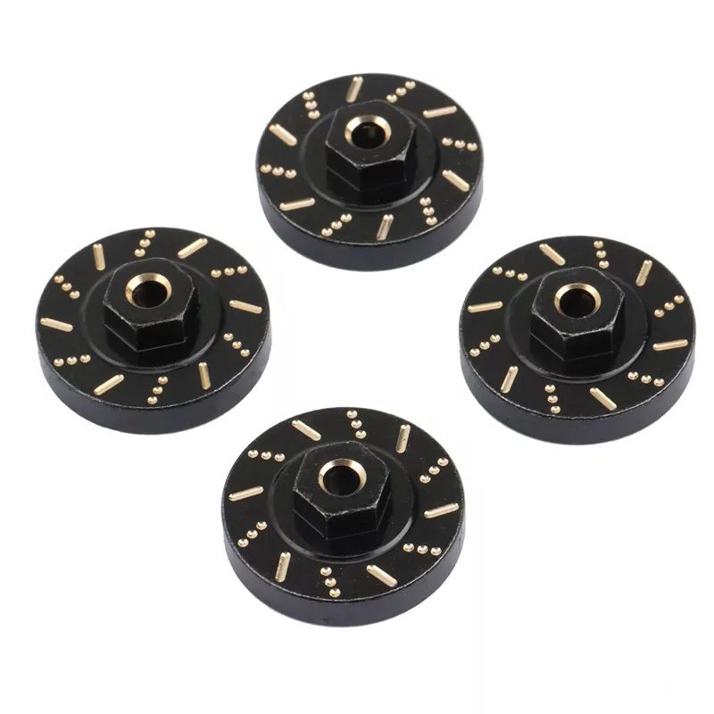 C32169 Alloy Machined Brass 7g Each Wheel Spacers 4mm Thick for Axial 1/24 SCX24 - Image 1