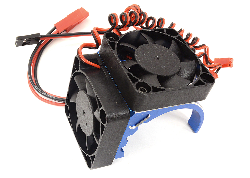 C32190BLUE Motor Heatsink 42mm Size w/ Cooling Fans for Most 1/8 & 1/7 RC - Image 1