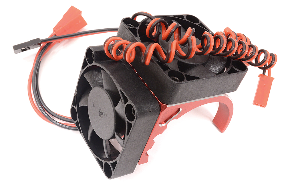 C32190RED Red Motor Heatsink 42mm Size with Cooling Fans for Most 1/8 & 1/7 Scale RC - Image 1