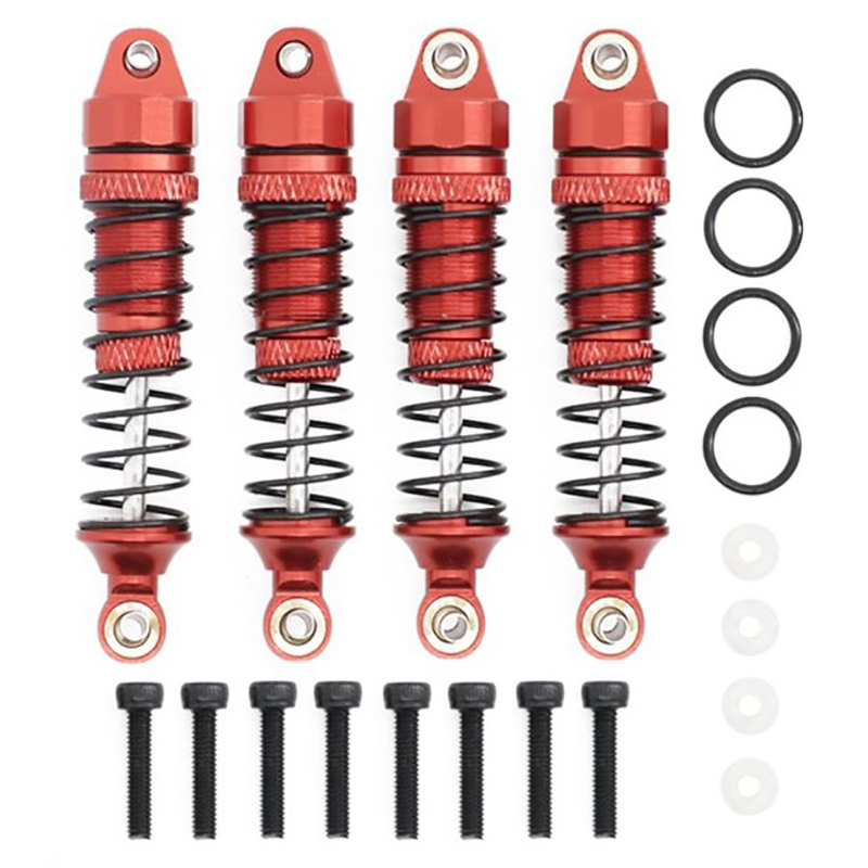 C32206RED Alloy Machined Shocks (4) Set for Traxxas Latrax Teton 1/18 Truck - Image 1