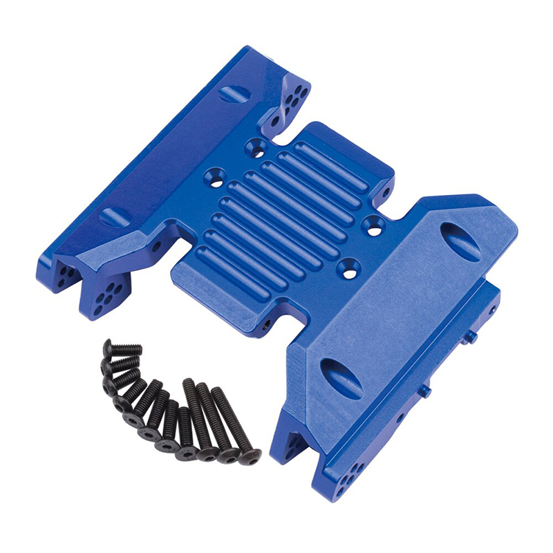 C32211BLUE Alloy Machined Center Transmission Skid Plate for Axial SCX6 251004 - Image 1