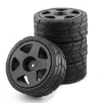 5 Spoke Wheel & Tire Set (4) for 1/10 Touring (O.D.=66mm) W=26mm Offset 2.5mm