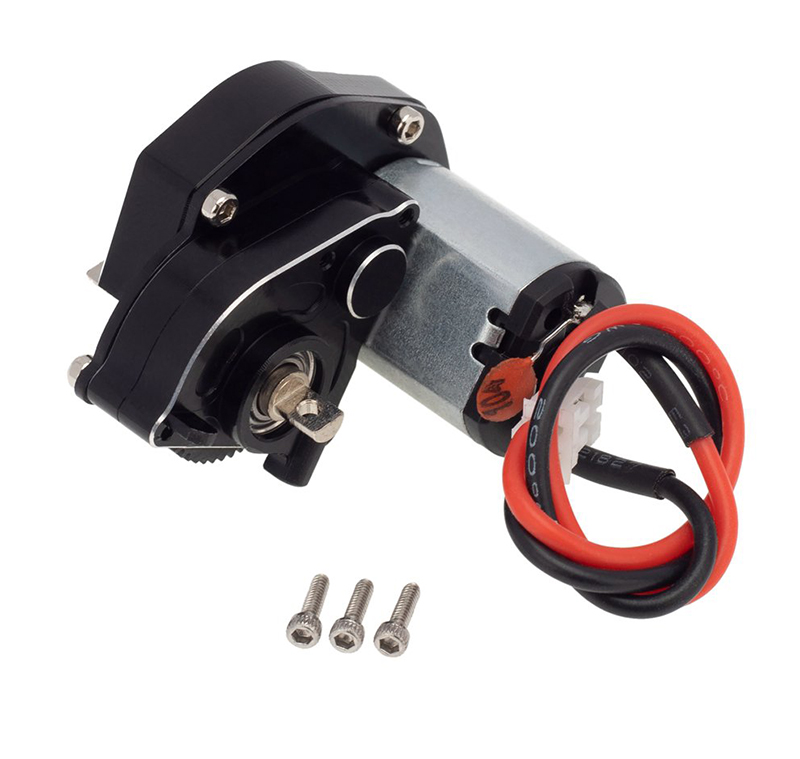 C32278BLACK Black Alloy Machined Main Gearbox with Motor for Axial SCX24 - Image 1