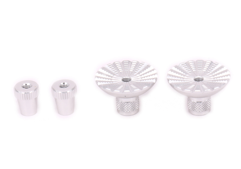 C32291SILVER Transmitter Stick Ends 3mm Size Thumb Style for Futaba Type Radio - Image 1