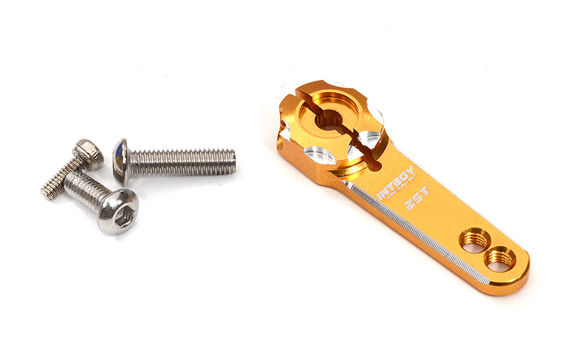 C32295GOLD Gold Billet Machined Alloy 25T Servo Horn for Futaba Servos (r = 21.5, 25mm) - Image 1