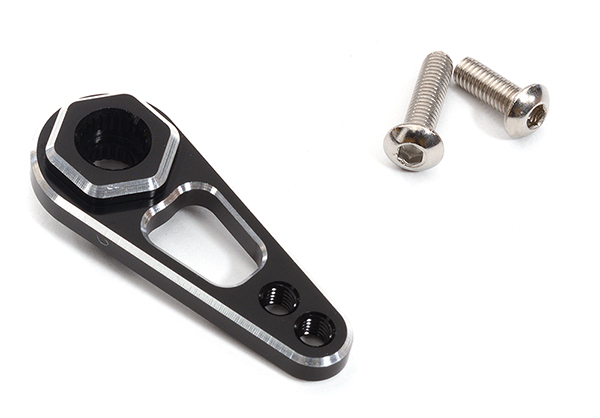 C32326BLACK Billet Machined Alloy Servo Horn 25T for Futaba Servo (r=20, 24mm) - Image 1