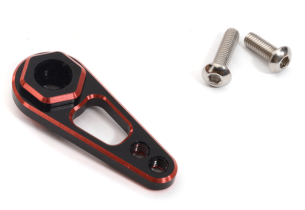 C32326BLACKRED Billet Machined Alloy Servo Horn 25T for Futaba Servo (r=20, 24mm) - Image 1