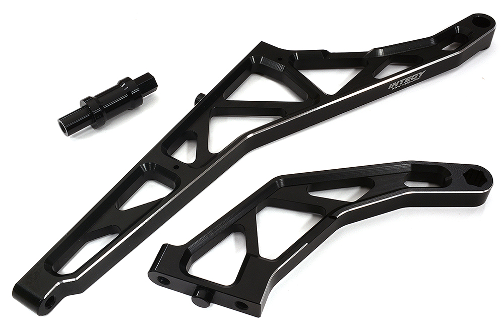 C32401BLACK Black Billet Machined Rear Chassis Braces Pair for Losi DBXL-E 2.0 4WD 1/5 Scale - Image 1