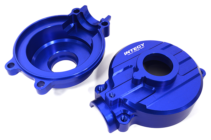 C32404BLUE Blue Billet Machined Gearbox Housing Set for Losi 1/5 DBXL-E 2.0 4WD - Image 1