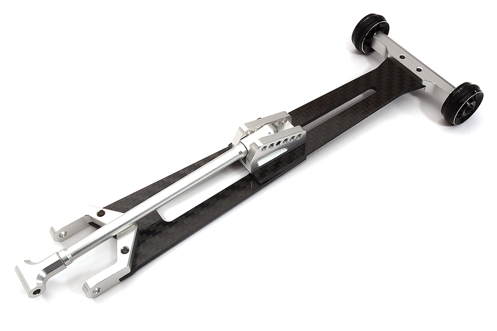 C32407SILVER CF Composite Alloy Wheelie Bar for Losi 1/10 2WD 22S Drag L=152 to 207mm - Image 1
