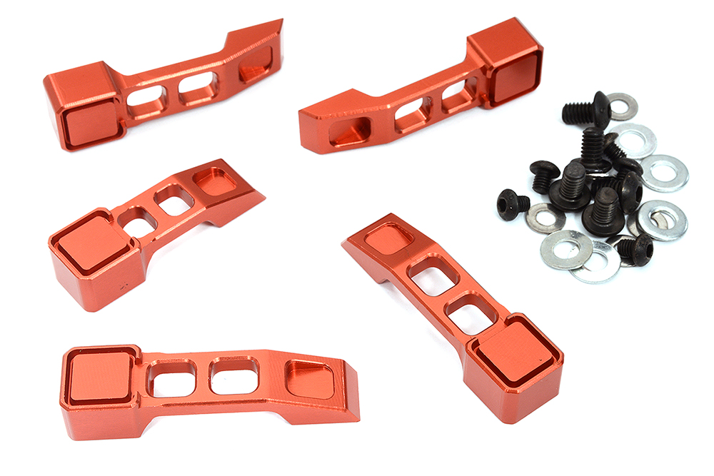 C32413RED Billet Machined Realistic Red Handle Set (5) for Axial 1/6 SCX6 Jeep JLU 250004 - Image 1