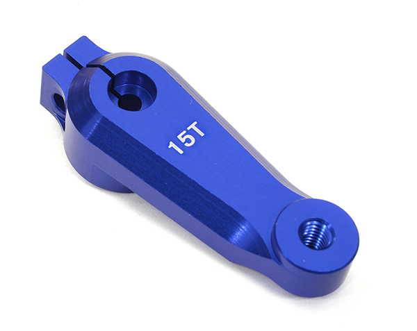 C32414BLUE Billet Machined 15T Blue Steering Servo Arm for Axial 1/6 SCX6 251010 - Image 1