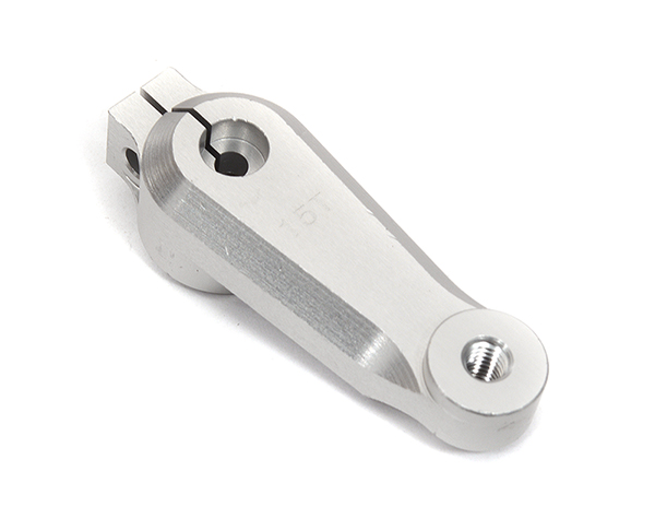 C32414SILVER Billet Machined 15T Silver Steering Servo Arm for Axial 1/6 SCX6 251010 - Image 1