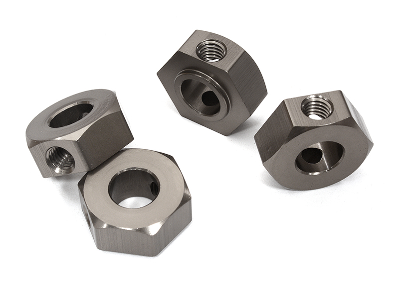 C32416GREY Billet Machined 17mm Hex Wheel Adapters for Axial 1/6 Scale SCX6, Grey 252011 - Image 1