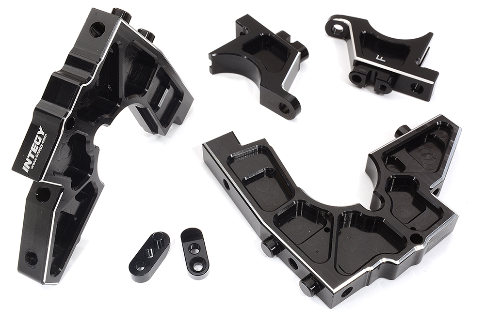 C32430BLACK Black Billet Machined Front Bulkhead Upgrade for 1/5 DBXL-E 2.0 4WD - Image 1