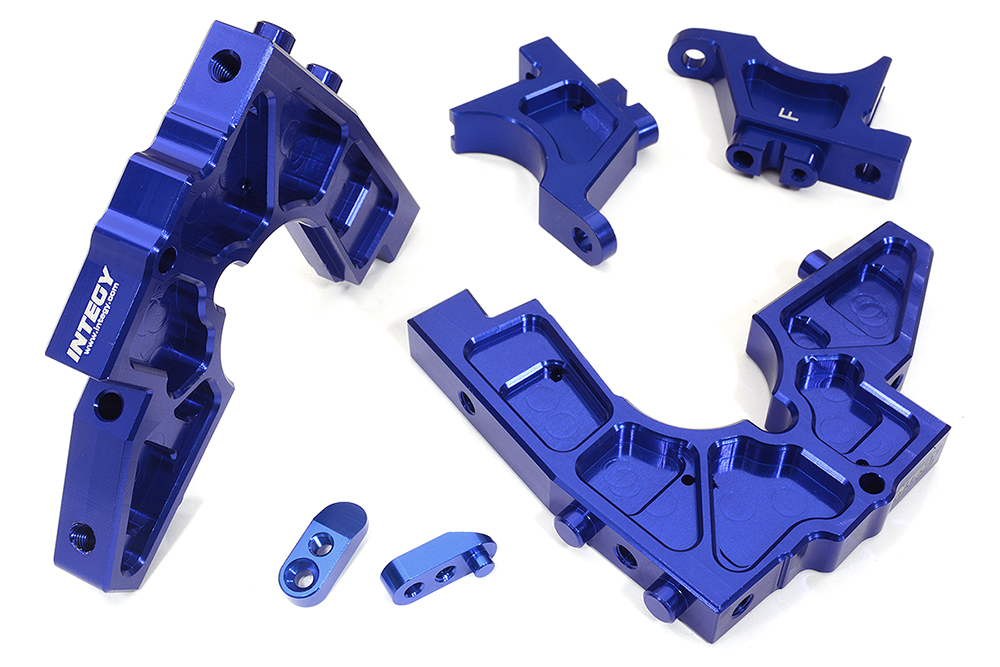C32430BLUE Blue Billet Machined Front Bulkhead Upgrade for 1/5 DBXL-E 2.0 4WD - Image 1