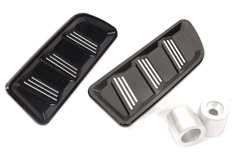 C32435BLACK Billet Machined Realistic Front Hood Vents for Axial 1/6 JLU Wrangler 250004 - Image 1