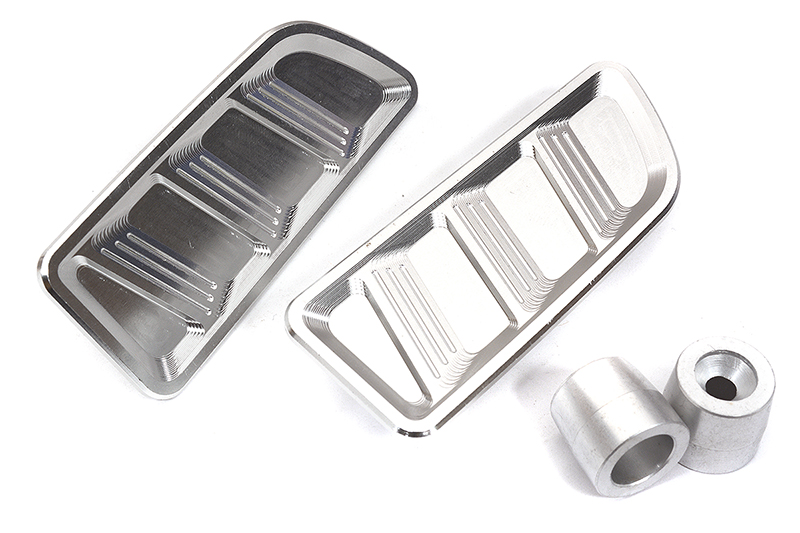 C32435SILVER Billet Machined Realistic Front Hood Vents for Axial 1/6 JLU Wrangler 250004 - Image 1