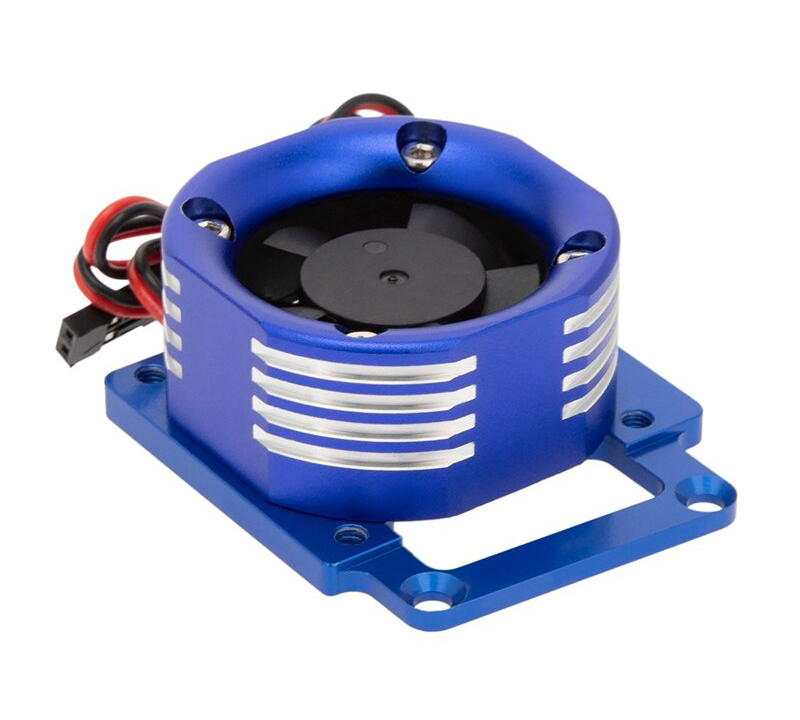C32507BLUE 38x38mm Alloy Case Cooling Fan w/ Color LED & Mount for Traxxas 1/8 Sledge - Image 1