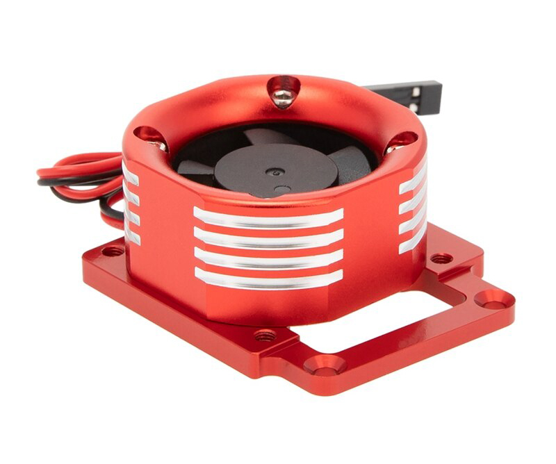 C32507RED 38x38mm Alloy Case Cooling Fan w/ Color LED & Mount for Traxxas 1/8 Sledge - Image 1