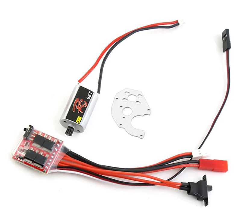 C32521SILVER Motor Mount, Drive Motor & ESC Combo for Axial 1/24 SCX24 Rock Crawler - Image 1