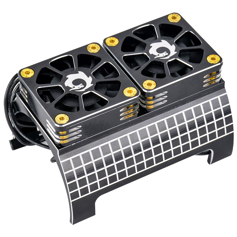C32527BLACK Alloy Heatsink w/ Cooling Fans for 1/5 Scale 55-58mm O.D. Size Drive Motor - Image 1