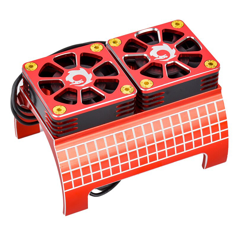C32527RED Alloy Heatsink w/ Cooling Fans for 1/5 Scale 55-58mm O.D. Size Drive Motor - Image 1