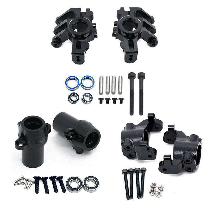 C32530BLACK Black Alloy Steering, Caster Blocks & Rear Hubs for 1/10 RBX10 Ryft 4WD - Image 1