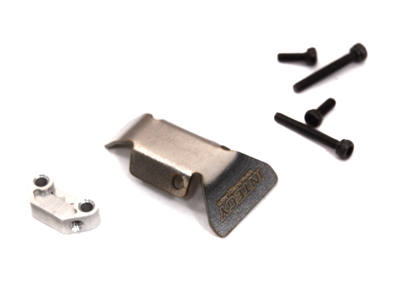 C32543SILVER Silver Alloy Machined Front/Rear Skid Plate w/ Mount for Axial 1/24 Scale SCX24 - Image 1