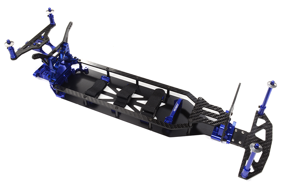C32548BLUE Alloy Chassis & Carbon Fiber Conversion Kit for Team Associated DR10 Drag - Image 1