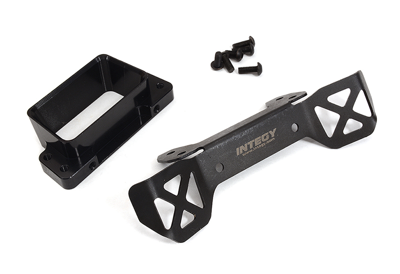C32563BLACK Black Billet Machined Front Body Mount Set for Traxxas 1/8 Scale Sledge 4WD 9515 - Image 1