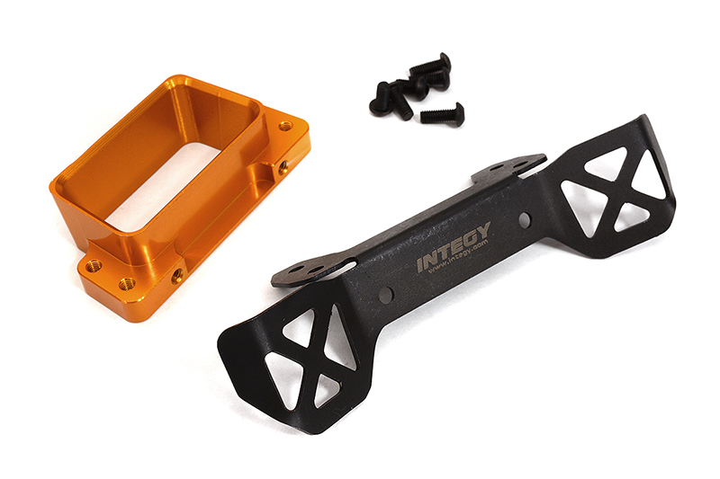 C32563ORANGE Billet Machined Front Body Mount Set for Traxxas 1/8 Scale Sledge 4WD 9515 - Image 1