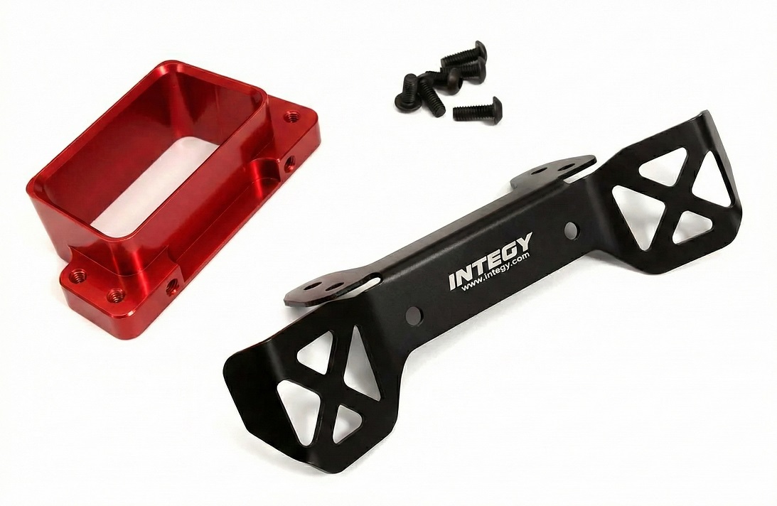 C32563RED Red Billet Machined Front Body Mount Set for Traxxas 1/8 Scale Sledge 4WD 9515 - Image 1