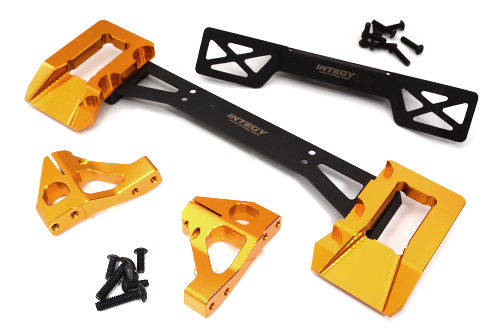 C32572ORANGE Alloy Machined Rear Body Mount Set for Traxxas 1/8 Sledge 4WD - Orange 9515 - Image 1