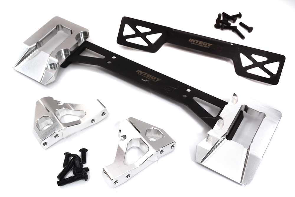 C32572SILVER Alloy Machined Rear Body Mount Upgrade for Traxxas Sledge 4WD 1/8 Scale 9515 - Image 1