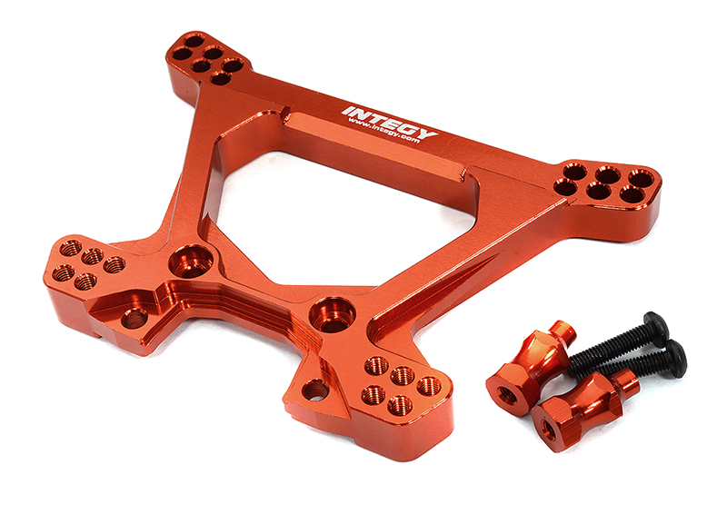 C32577RED Billet Machined Rear Shock Tower Upgrade for Traxxas 1/10 Scale Hoss 4X4 6738 - Image 1