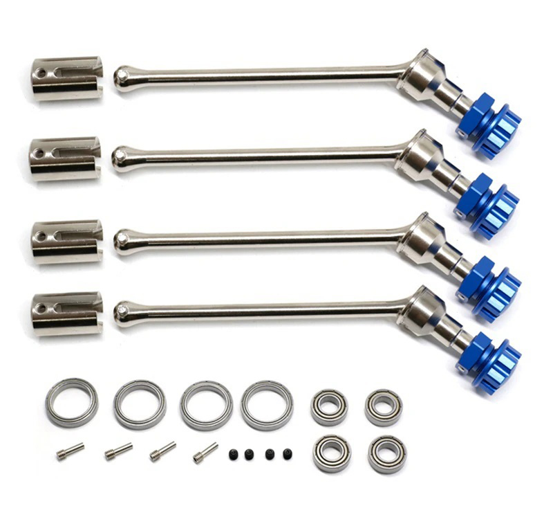 C32629SILVERBLUE Universal 17mm Hex Drive Shafts for 1/10 Maxx V2 WideMaxx Silver Blue 8956 8993 - Image 1