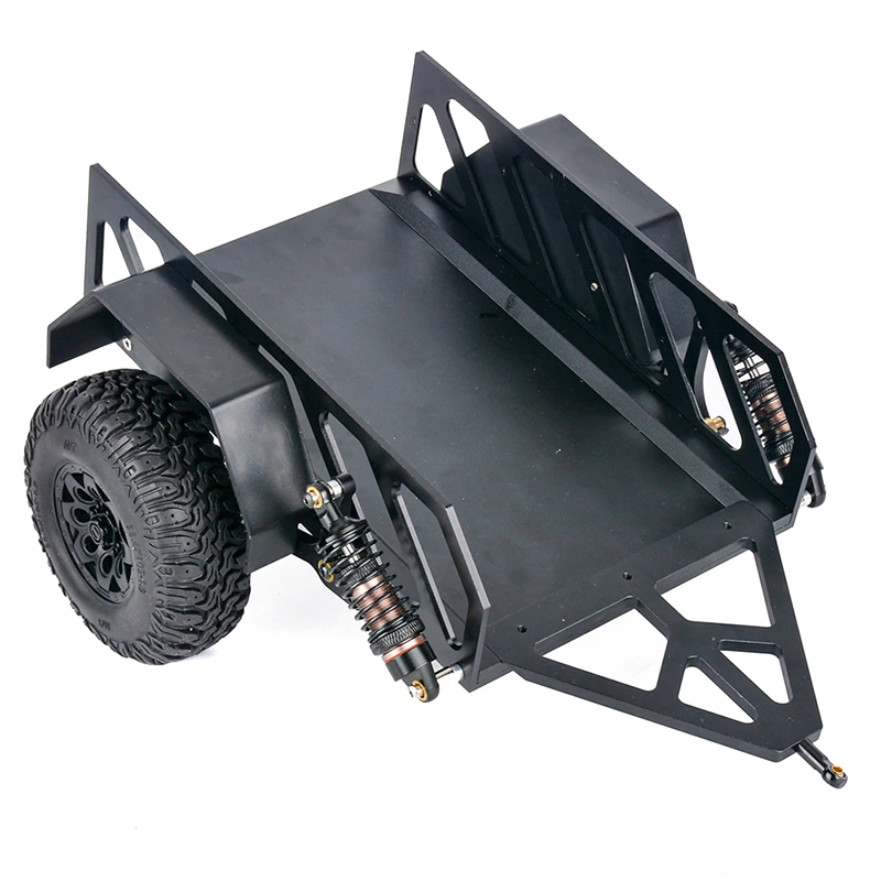 C32694BLACK Realistic 1/10 Size Utility Box Trailer for Scale Crawler Truck 329x250x140mm - Image 1