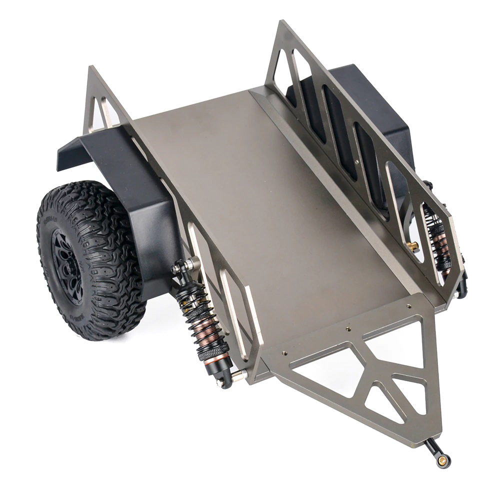 C32694GUN Realistic 1/10 Size Utility Box Trailer for Scale Crawler Truck 329x250x140mm - Image 1