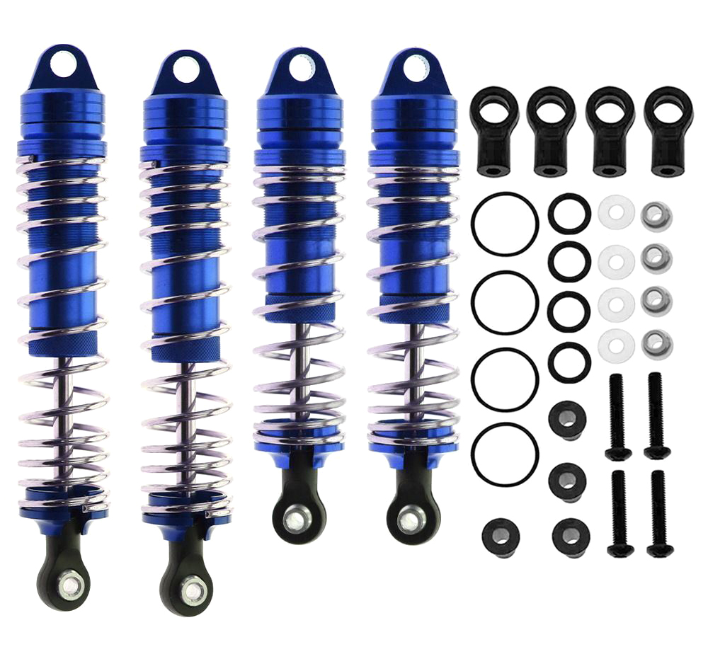 C32720BLUE Alloy Machined Shock Set (4) for Traxxas Slash, Stampede & Rustler (4X4 & 2WD) - Image 1