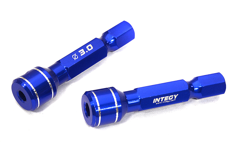 C32837BLUE Alloy Machined 1/4 Inch Drive Hex Adapters, Holds Tips 3mm & 3.5mm Bits - Image 1