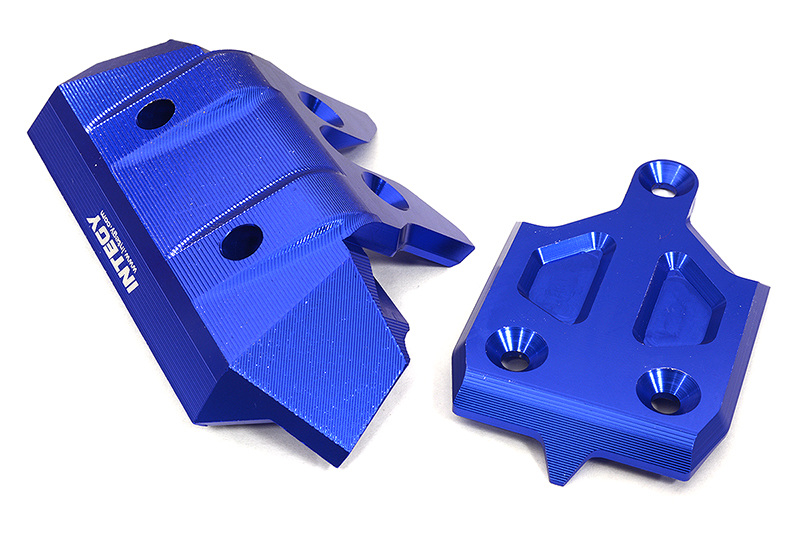 C32941BLUE Machined Front Skid Plate & Bumper w/ 1-Pc Block A for Traxxas 1/8 Sledge 9535 - Image 1