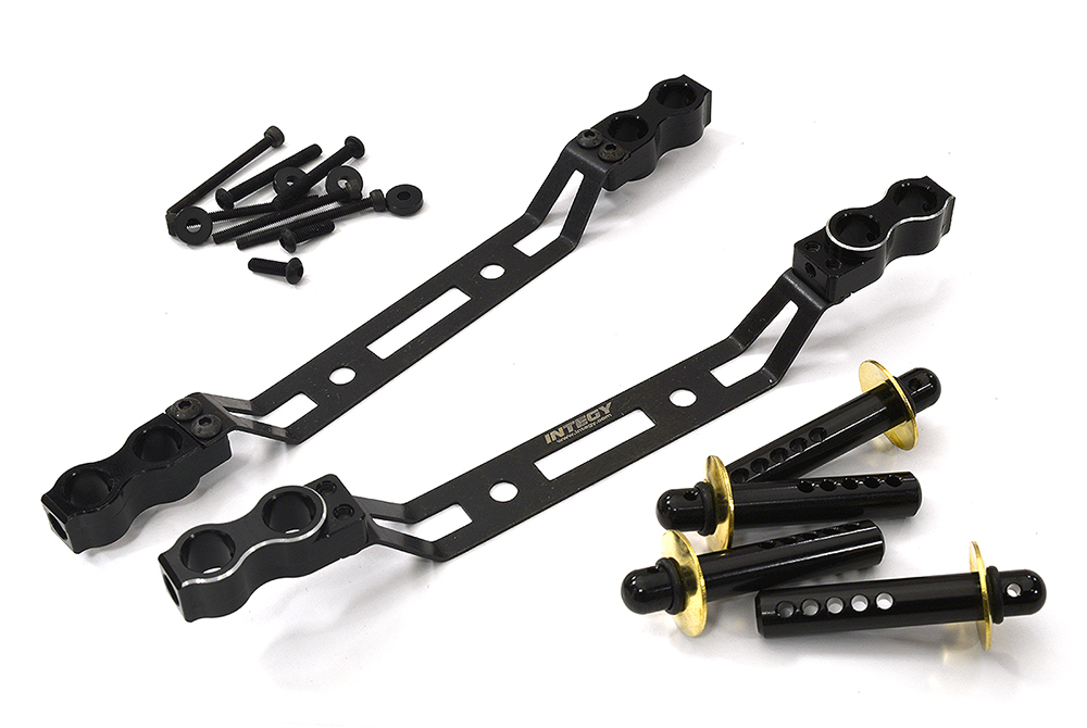 C32948BLACK Front & Rear Body Mounts w/ Body Posts for Arrma 1/7 Infraction 6S BLX ARA320517 - Image 1