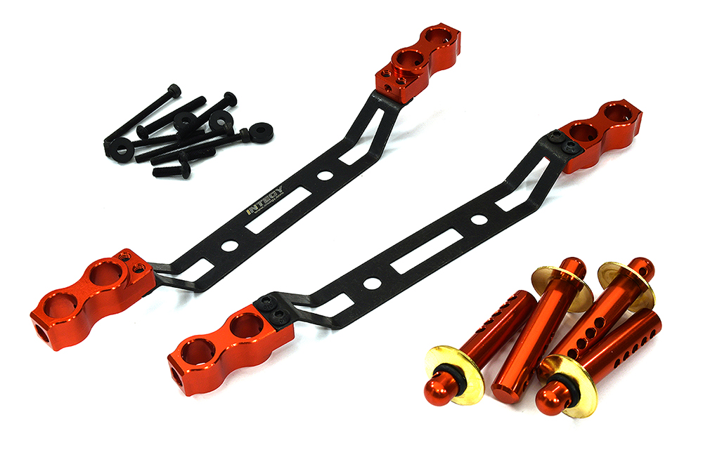C32948RED Front & Rear Body Mounts w/ Body Posts for Arrma 1/7 Infraction 6S BLX ARA320517 - Image 1
