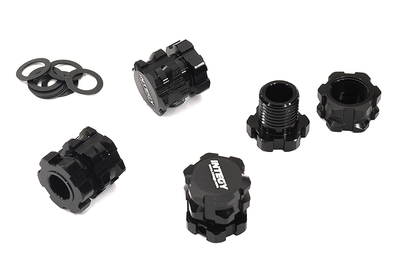 C32950BLACK Billet Machined 17mm Hex Wheel Adapters for Traxxas 1/8 Scale Sledge 4WD 8654 - Image 1