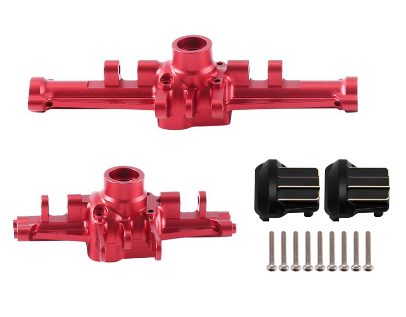 C33089RED Alloy F & R Axle Housings w/ Diff Covers 60g Total for Traxxas TRX-4M 9738 9741 - Image 1