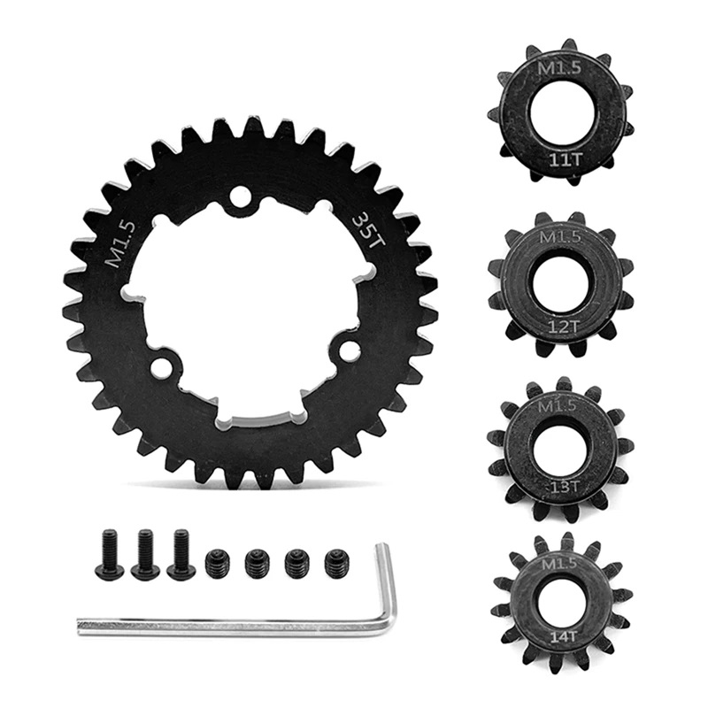 C33101 HD Steel 8mm Bore 11+12+13+14+35T Gear Set 1.5 MOD for Traxxas X-Maxx & XRT - Image 1