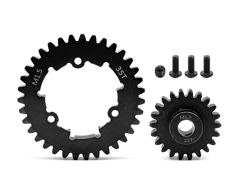 C33117 HD Steel 8mm Bore 22T Pinion+35T Spur Gear Set 1.5 MOD for Traxxas X-Maxx & XRT - Image 1
